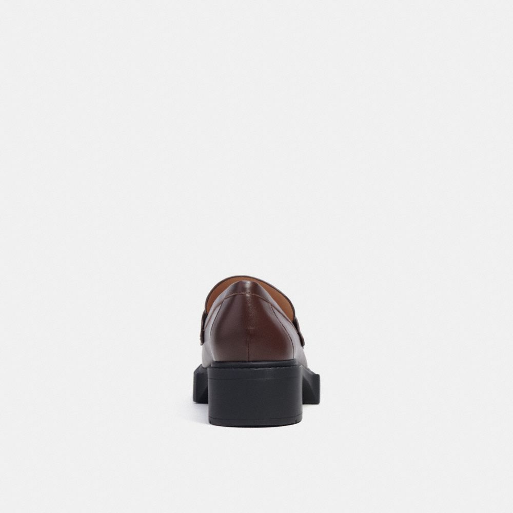 COACH®,Leah Loafer,Leather,Rubber,Loafer,Pumps,Penny Loafer,Logo,Cushioned,Work,,Alternate View