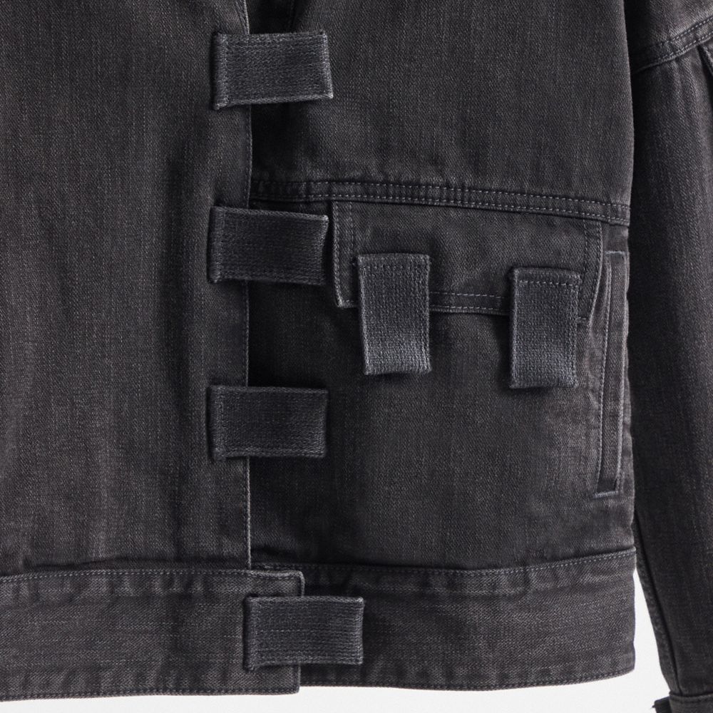 COACH®,Restored Multi Tab Denim Jacket,Cotton,Denim,Utility Jacket,Eco-Friendly,Casual,Black,Scale View