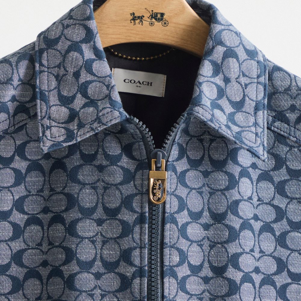 Coach Restored Signature Chambray Blouson Jacket In Chambray