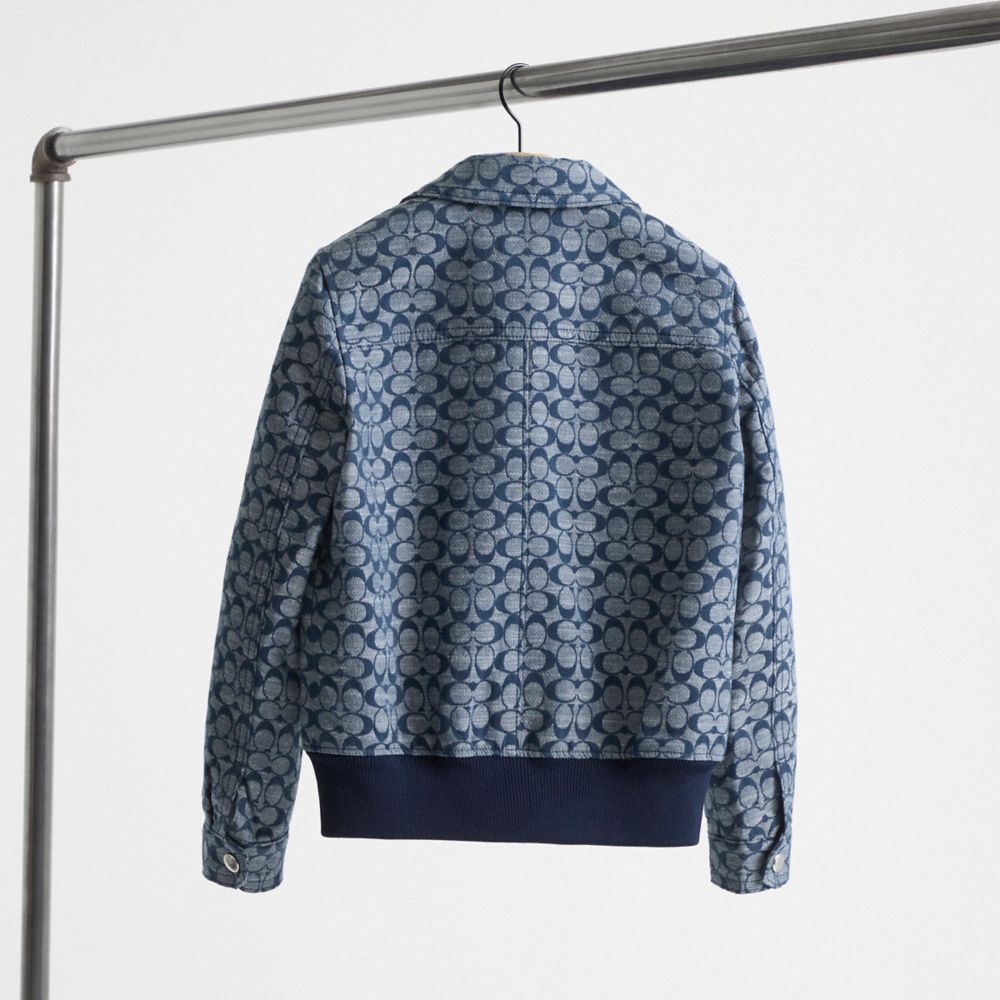 Coach Restored Signature Chambray Blouson Jacket In Chambray