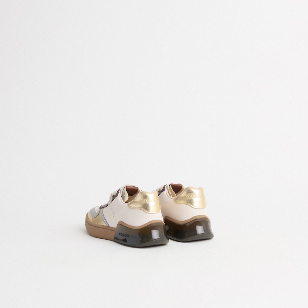 COACH®,Restored Citysole Court Sneaker,Rubber,Leather,Casual,Perforated,Piping,Color Block,Traction,Cushion Toe,Cushioned,...,Cream,Back View