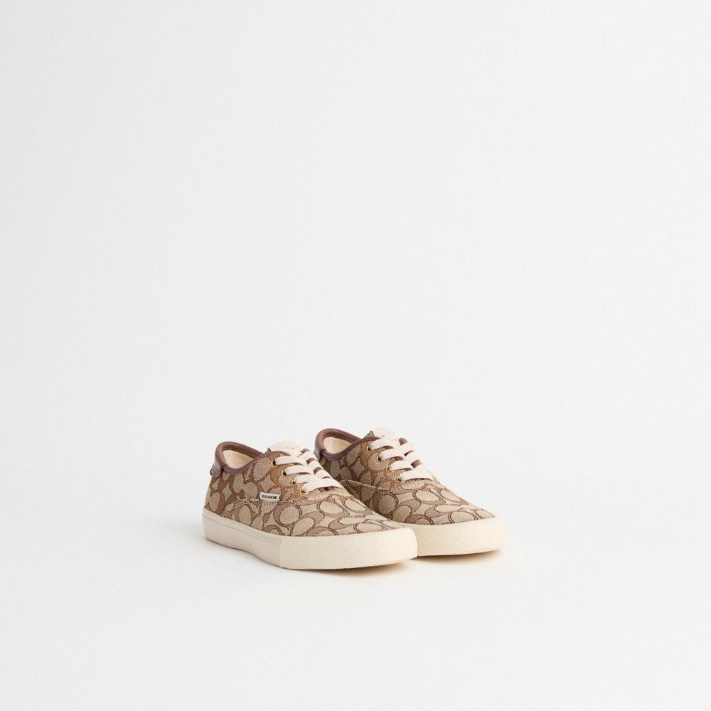 COACH®,Restored Citysole Skate Sneaker,Leather,Rubber,Casual,Color Block,Cushion Toe,Cushioned,Casual,Brown,Angle View