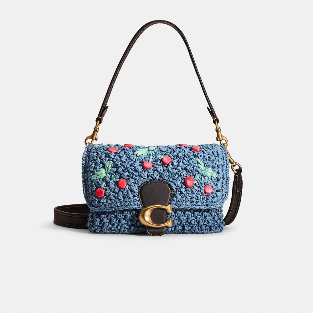 COACH®,Restored Soft Tabby Shoulder Bag With Cherry Embroidery,,Front View