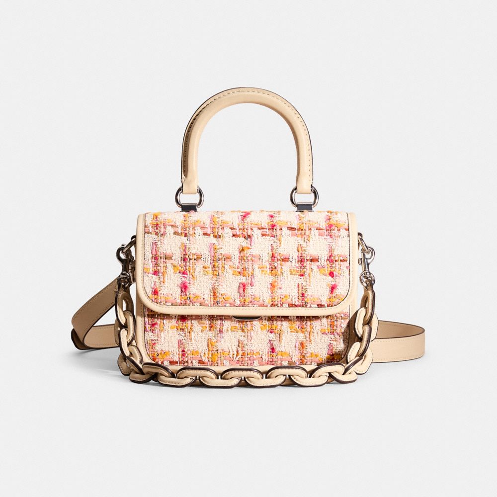 Coach Restored Rogue Top Handle Bag In Tweed In Silver/neutral Multi