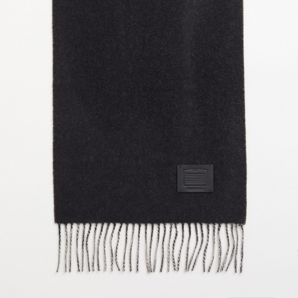 Coach Restored Signature Solid Cashmere Muffler In Tan Signature/black