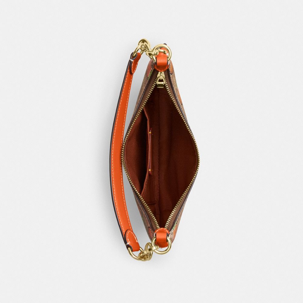 COACH®,Mini Payton Bag In Signature Canvas With Orange Print,,Inside View,Top View