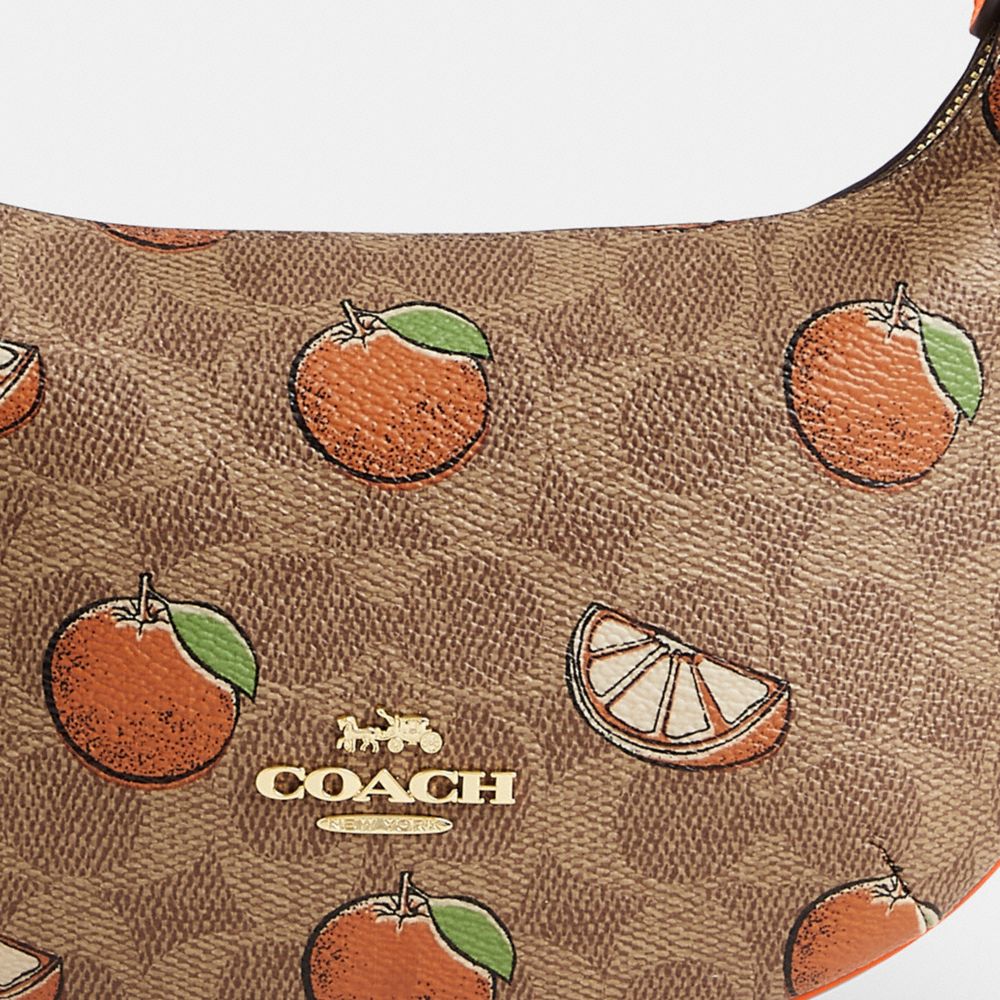 COACH®,Mini Payton Bag In Signature Canvas With Orange Print,,Closer View
