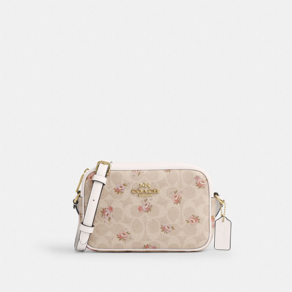 COACH®,Mini Jamie Camera Bag In Signature Canvas With Floral Print,,Front View