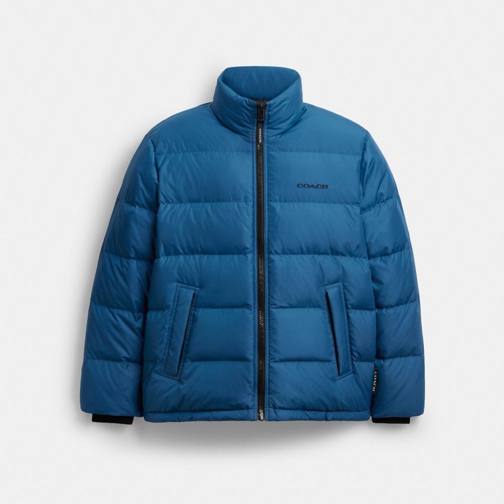 COACH®,ソリッド ダウン ジャケット,ジャケット&コート,ｽﾚｰﾄ ﾌﾞﾙｰ
