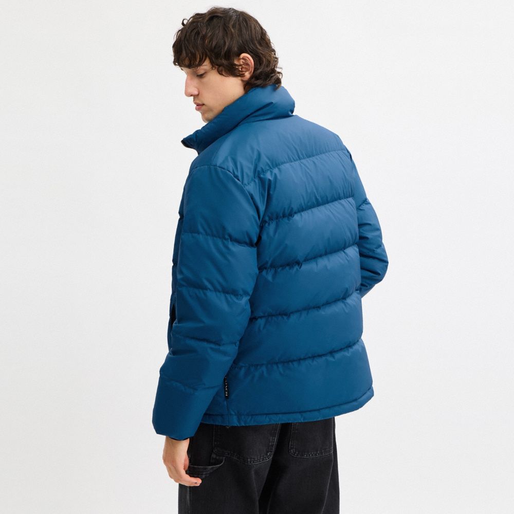 COACH®,ソリッド ダウン ジャケット,ジャケット&コート,ｽﾚｰﾄ ﾌﾞﾙｰ