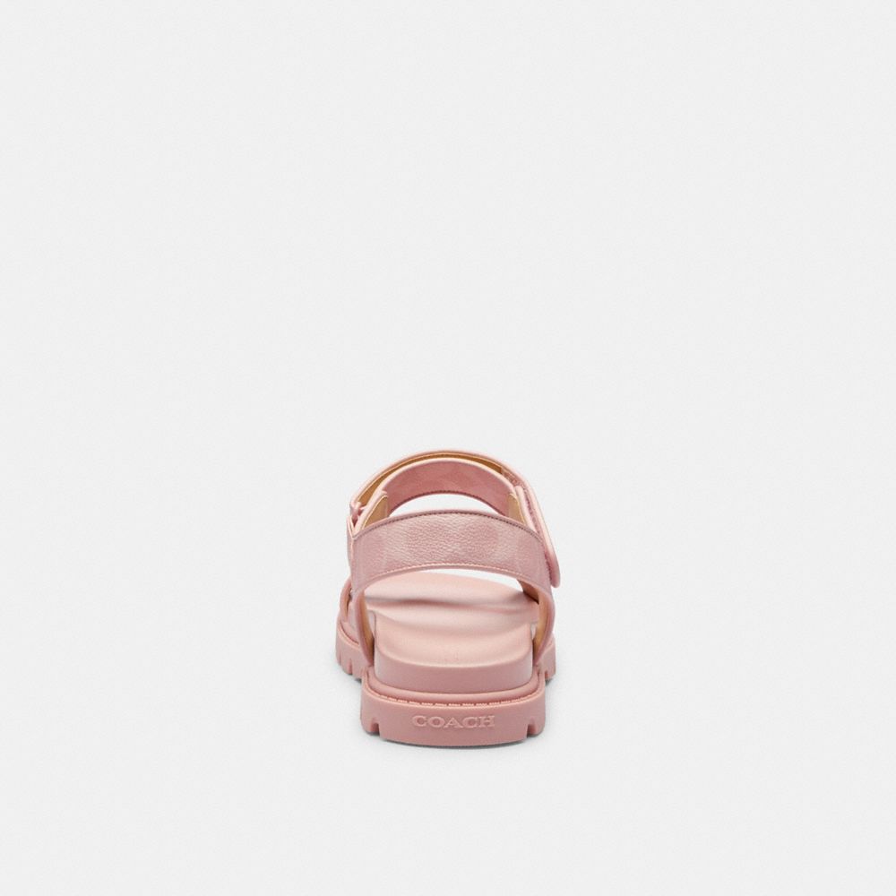 COACH®,スポーツ サンダル・シグネチャー キャンバス,ﾊﾟｳﾀﾞｰ ﾋﾟﾝｸ