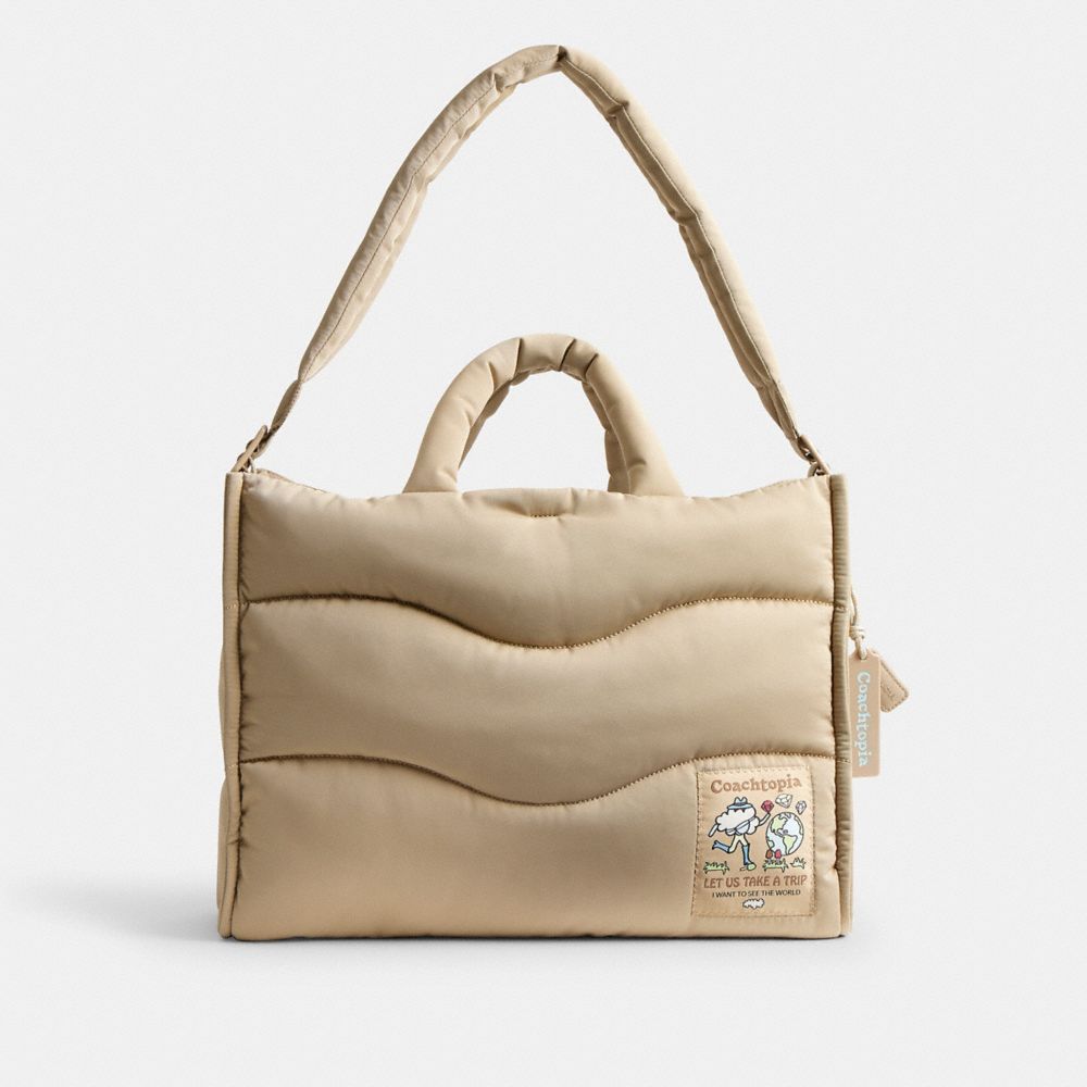 COACH®,Coachtopia Loop Tote In Recycled Polyester With Wavy Quilting,,Front View