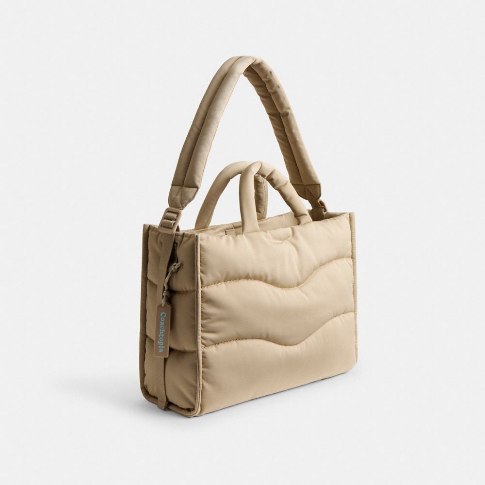 COACH®,Coachtopia Loop Tote In Recycled Polyester With Wavy Quilting,,Angle View