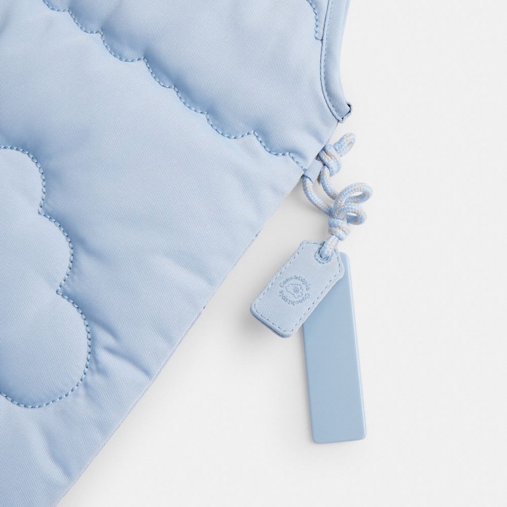 COACH®,Coachtopia Loop Flat Tote In Recycled Polyester With Cloud Quilting,Blue
