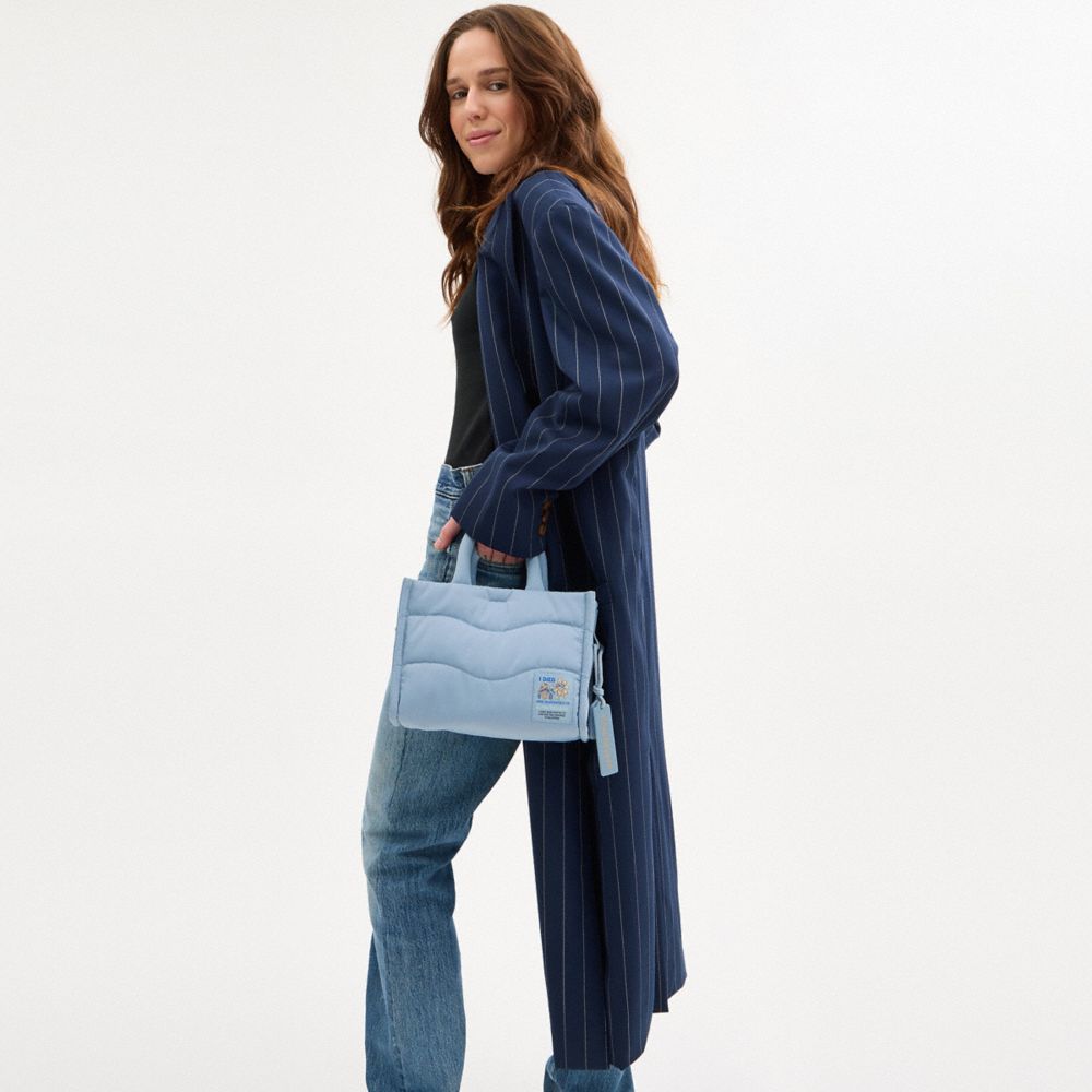 COACH®,Coachtopia Loop Mini Tote In Recycled Polyester,Blue,Detail View