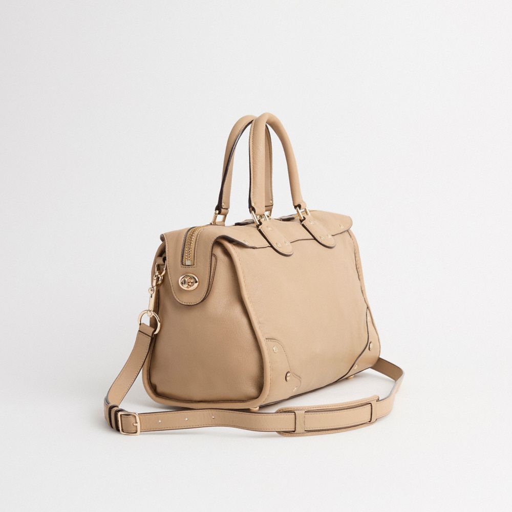 COACH®,Upcrafted Rhyder Satchel In Leather,,Angle View