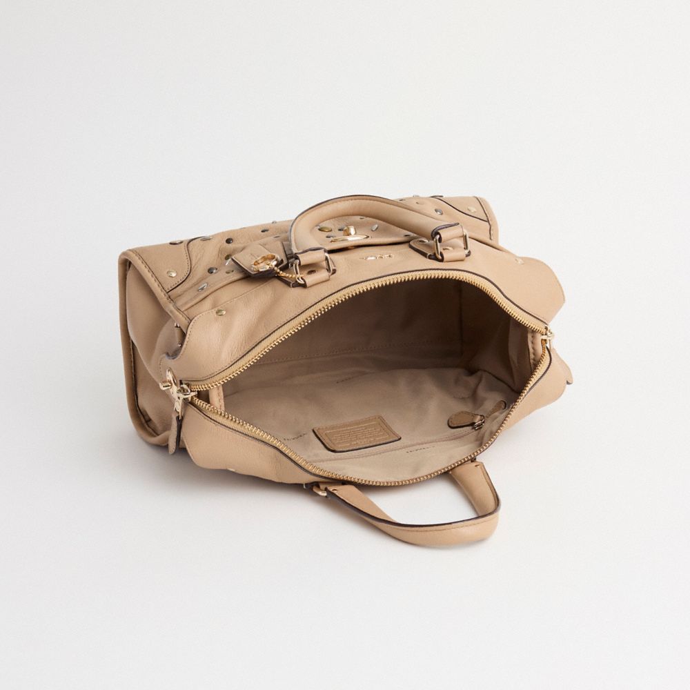COACH®,Upcrafted Rhyder Satchel In Leather,,Inside View,Top View