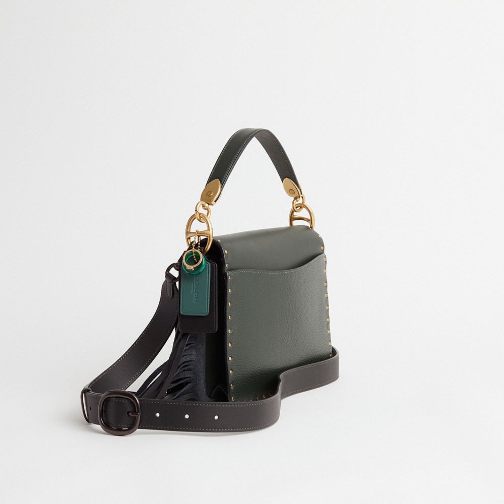 COACH®,Upcrafted Beat Shoulder Bag With Rivets,,Angle View