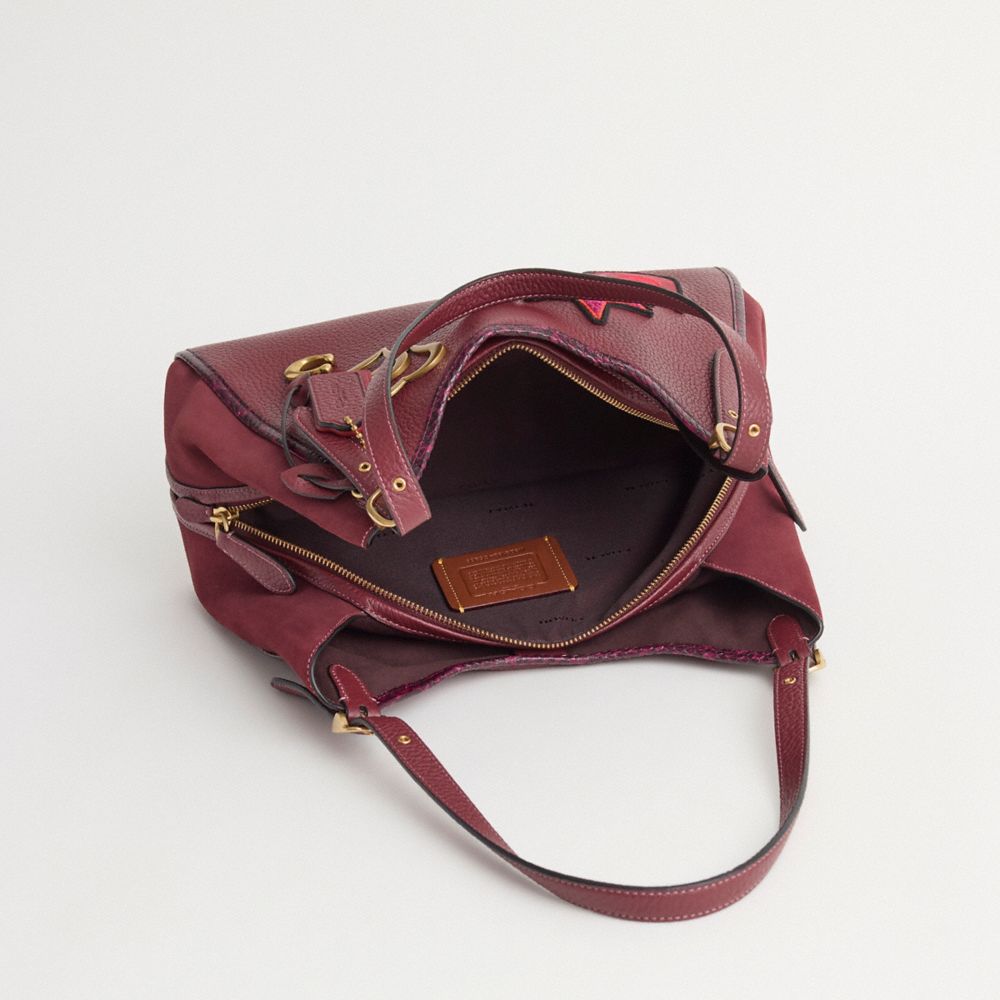 COACH®,Upcrafted Lori Shoulder Bag With Snakeskin Detail,,Inside View,Top View