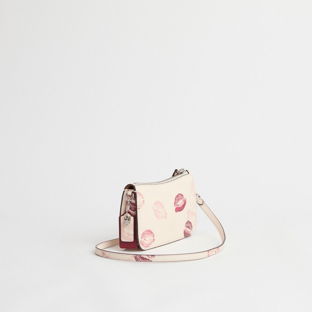 COACH®,Upcrafted Penn Shoulder Bag With Lip Print,,Angle View