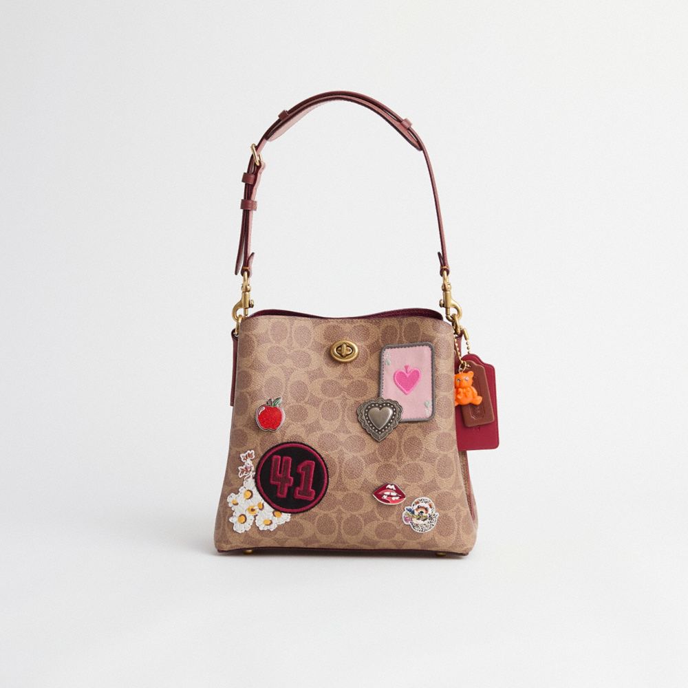 COACH®,Upcrafted Willow Bucket Bag In Signature Canvas,,Front View
