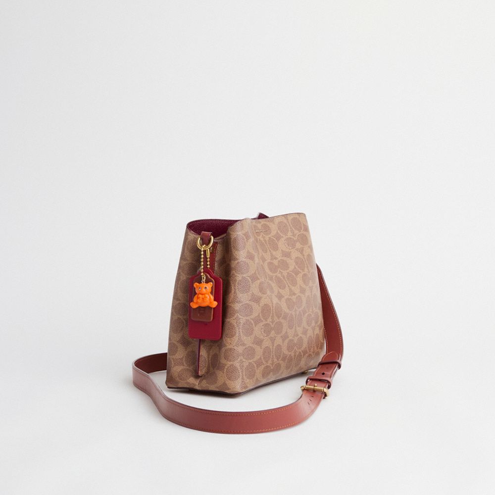 COACH®,Upcrafted Willow Bucket Bag In Signature Canvas,,Angle View
