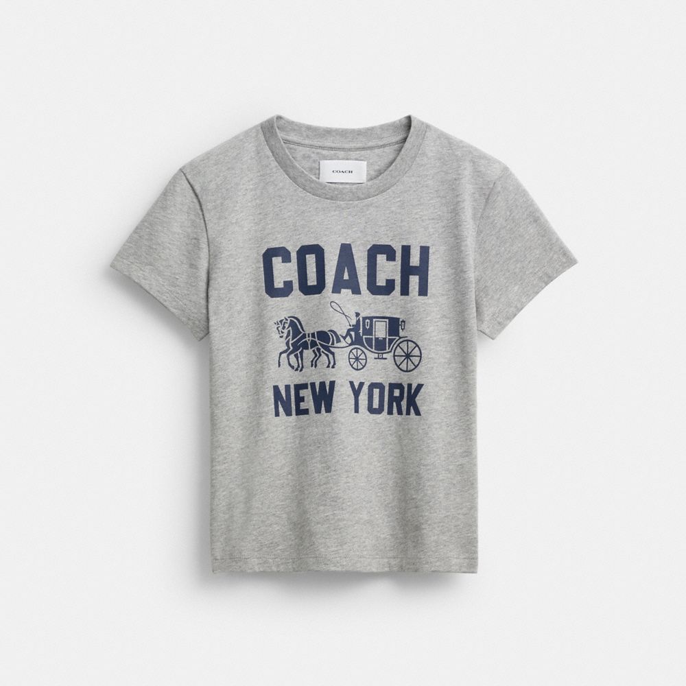 COACH®,Horse And Carriage T Shirt In Organic Cotton,,Front View