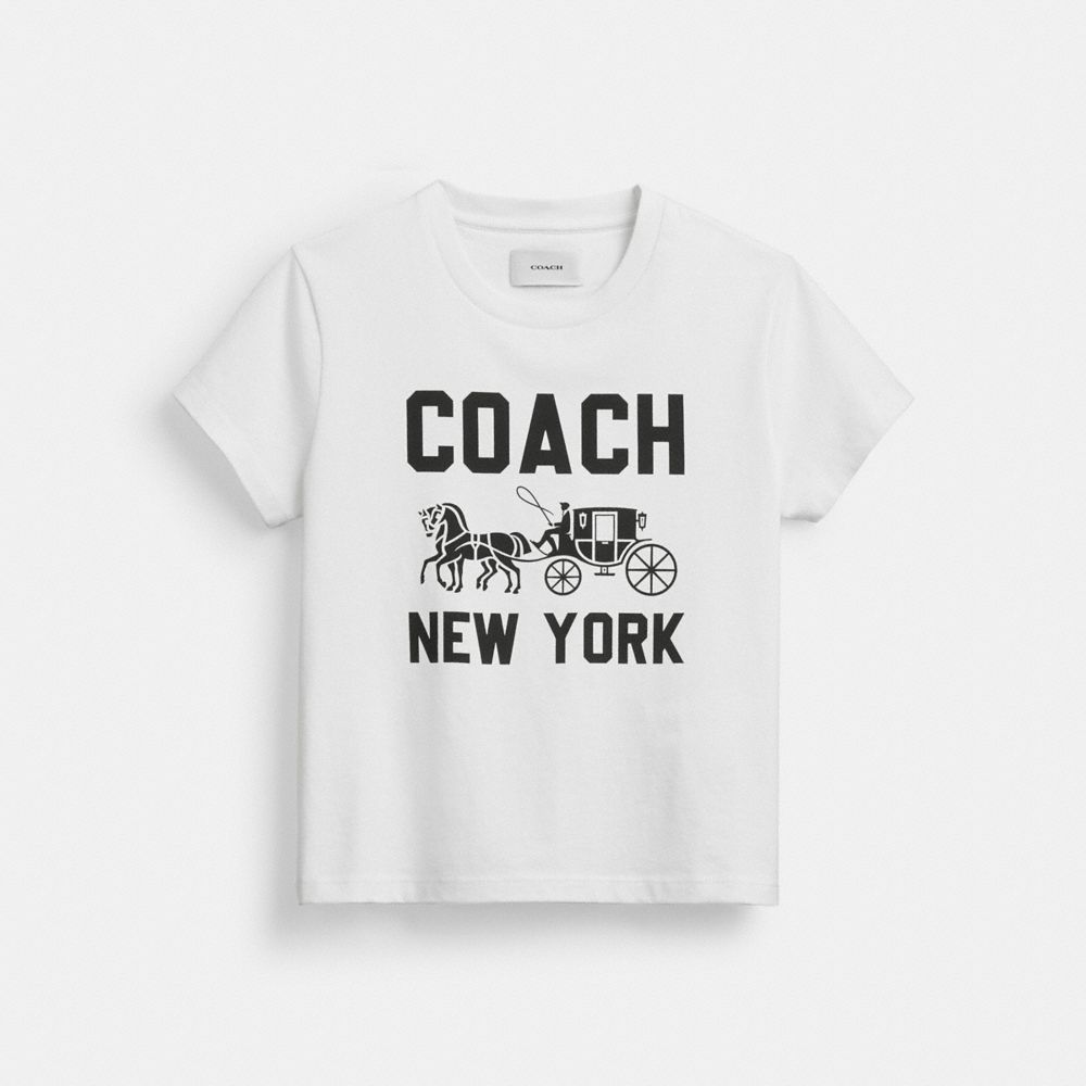 COACH®,Horse And Carriage T Shirt In Organic Cotton,,Front View