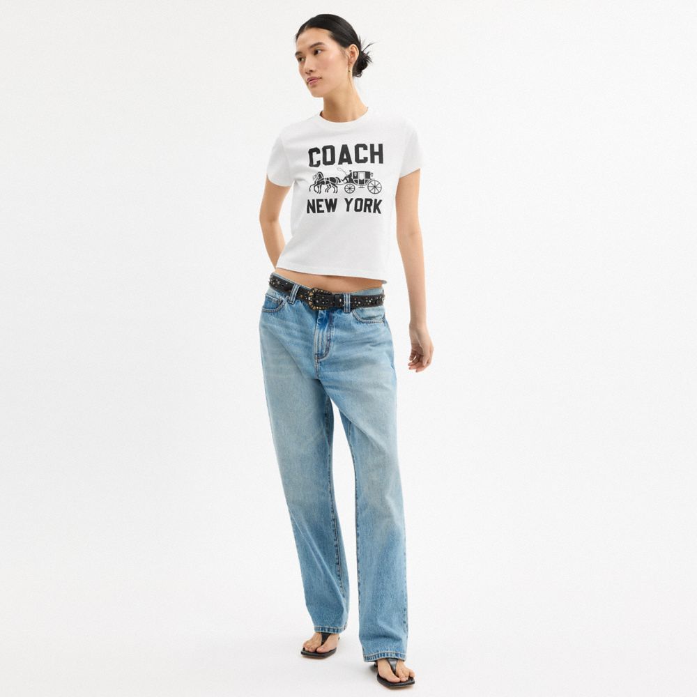 COACH®,Horse And Carriage T Shirt In Organic Cotton,,Scale View