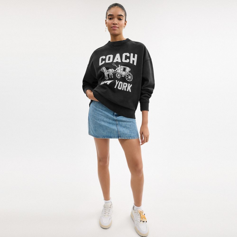 Coach Sweatshirt Mit Horse And Carriage In Black