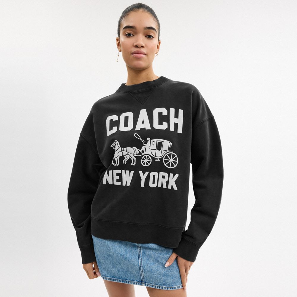 Coach Sweatshirt Mit Horse And Carriage In Black