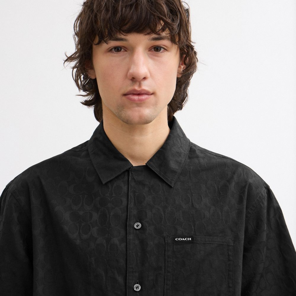 COACH®,Signature Jacquard Camp Shirt,,Detail View