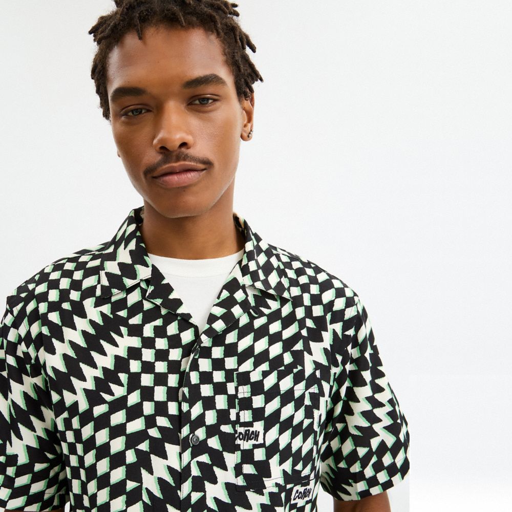 COACH®,Printed Camp Shirt,,Detail View
