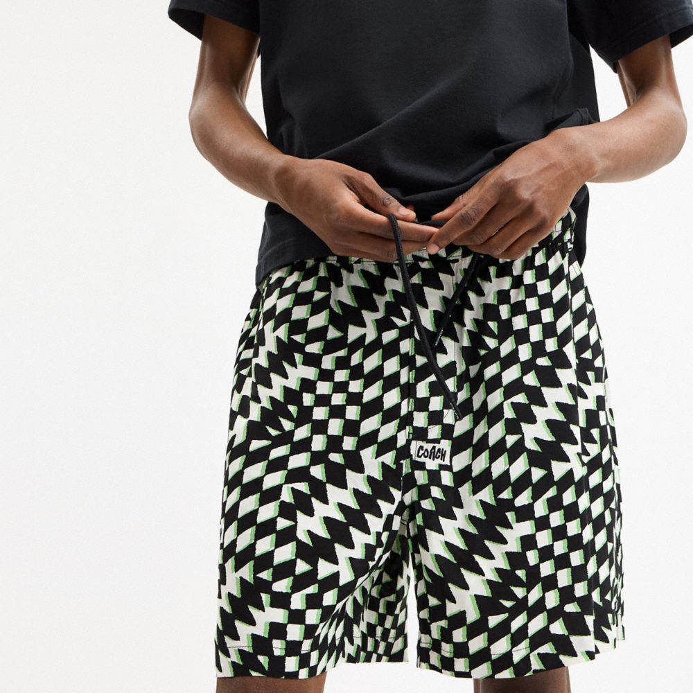 COACH®,Printed Camp Shorts,,Detail View