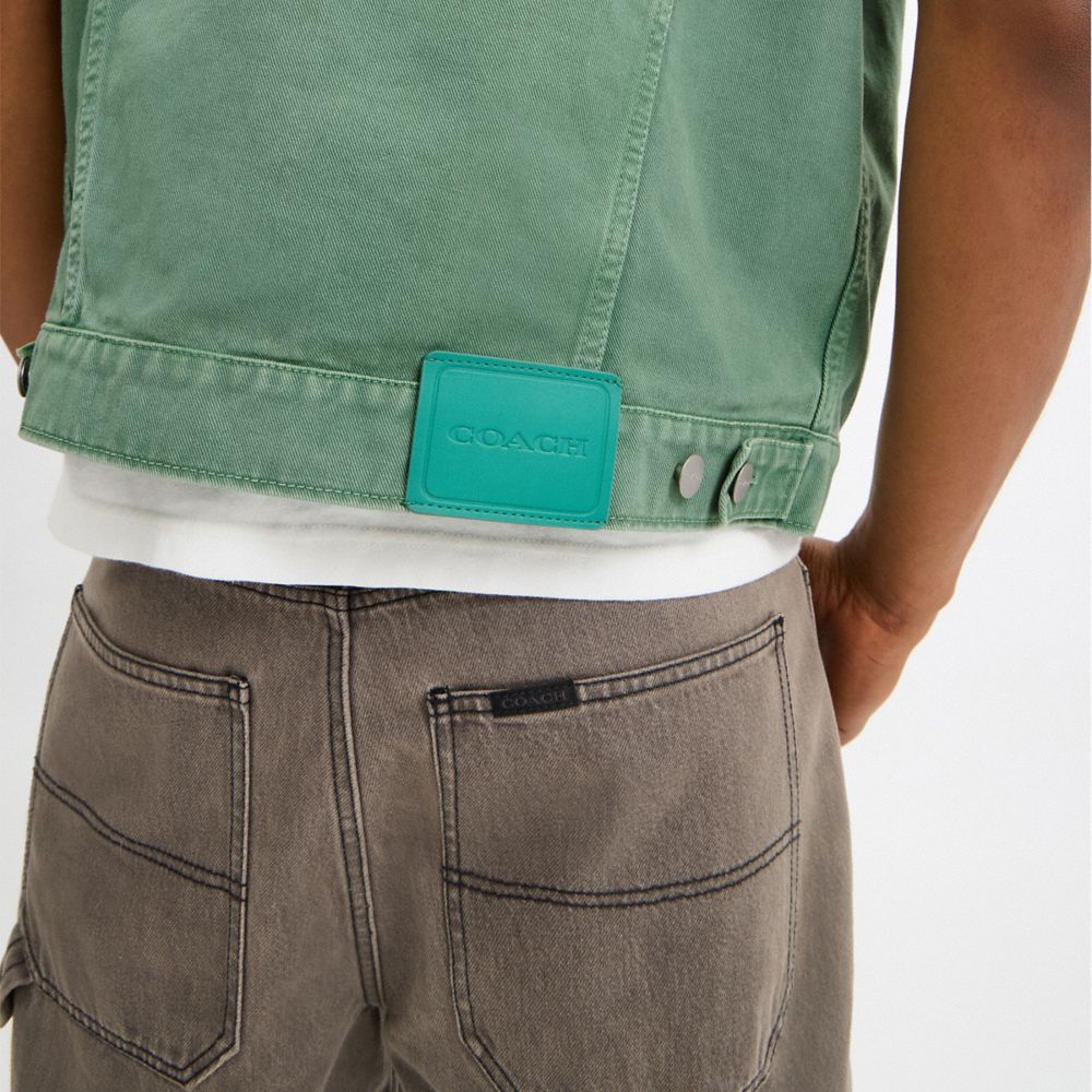 COACH®,Denim Vest,,Detail View