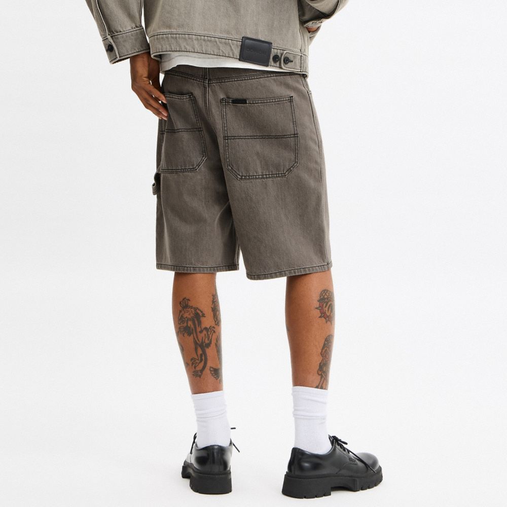 COACH®,Denim Skater Shorts,,Detail View