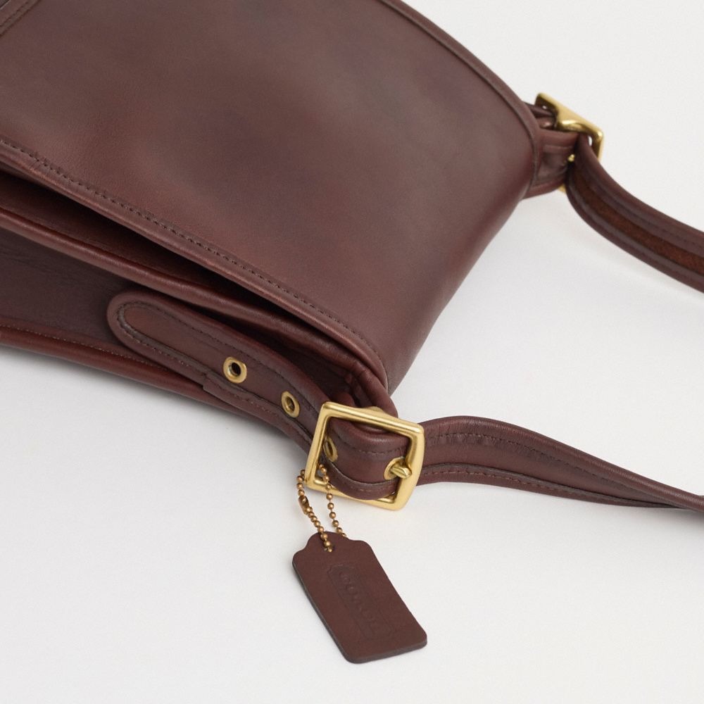 COACH®,Vintage Legacy Medium Studio Flap Bag,Leather,Crossbody,Adjustable,Gold Metal,Casual,Brown,Closer View