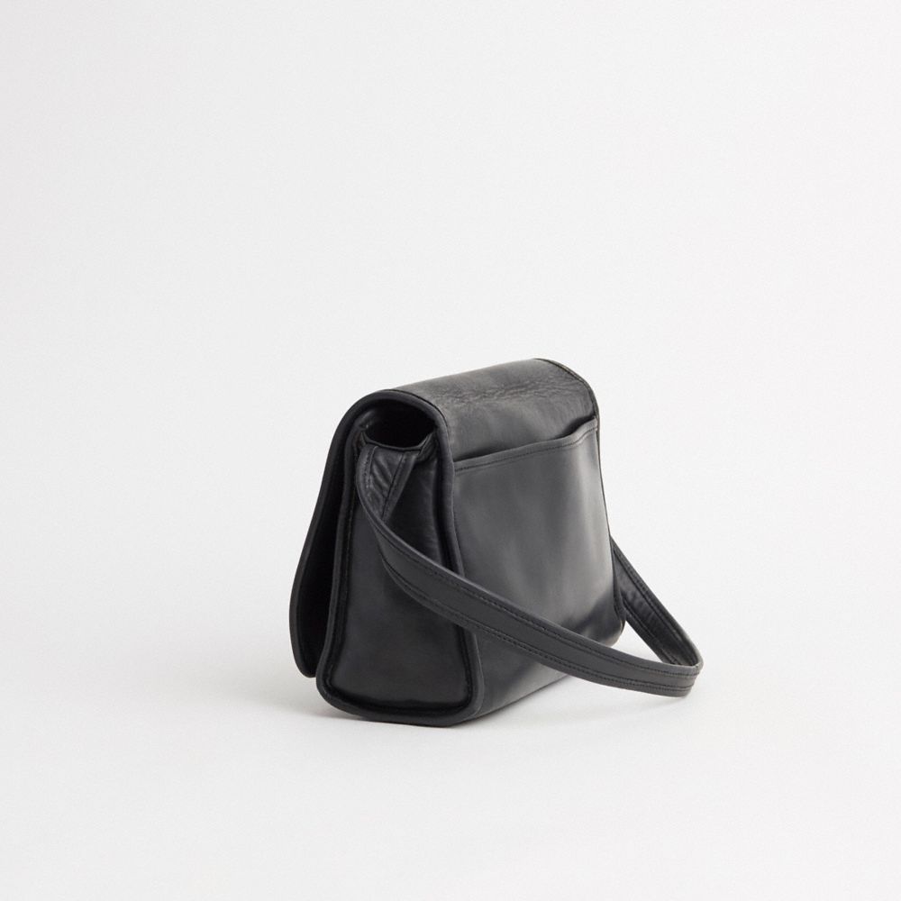 COACH®,Vintage Aero Flap Bag,Leather,Crossbody,Casual,Black,Angle View