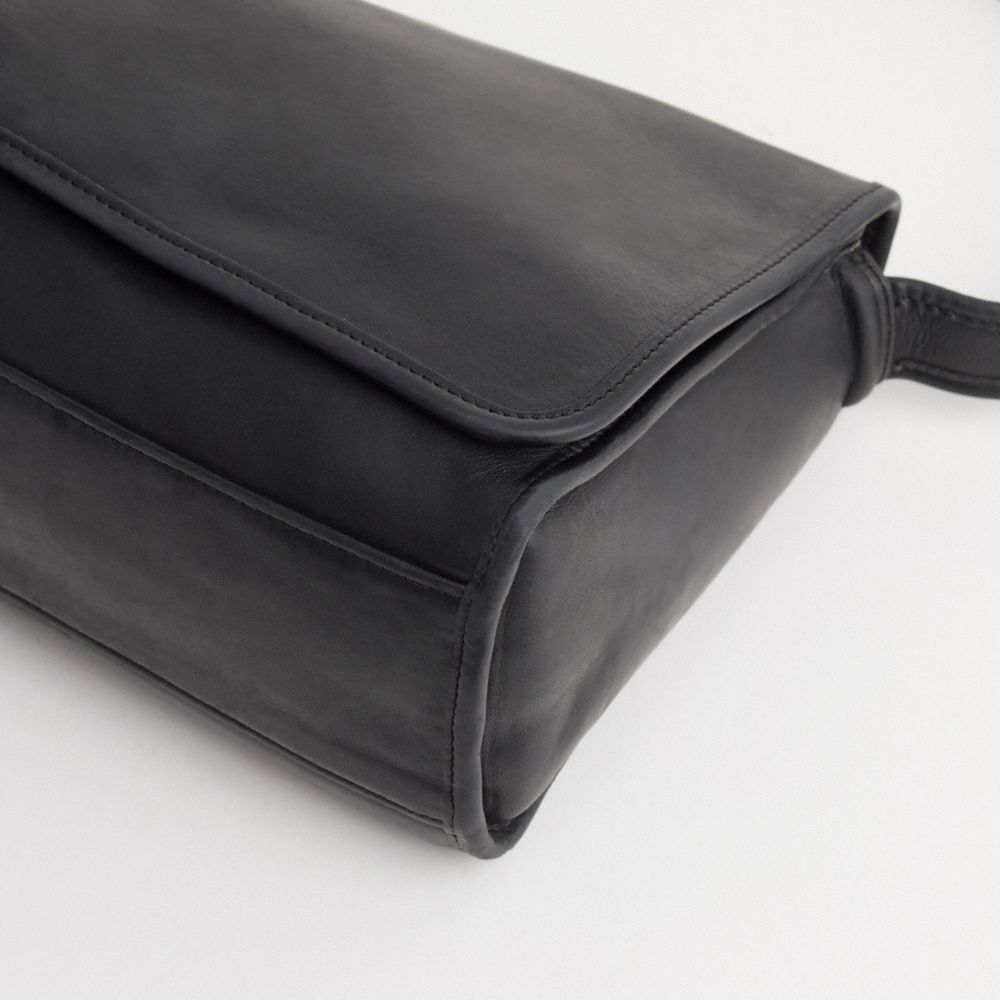 COACH®,Vintage Aero Flap Bag,Leather,Crossbody,Casual,Black,Closer View