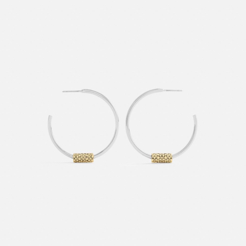 Quilted Signature Bead Large Hoop Earrings