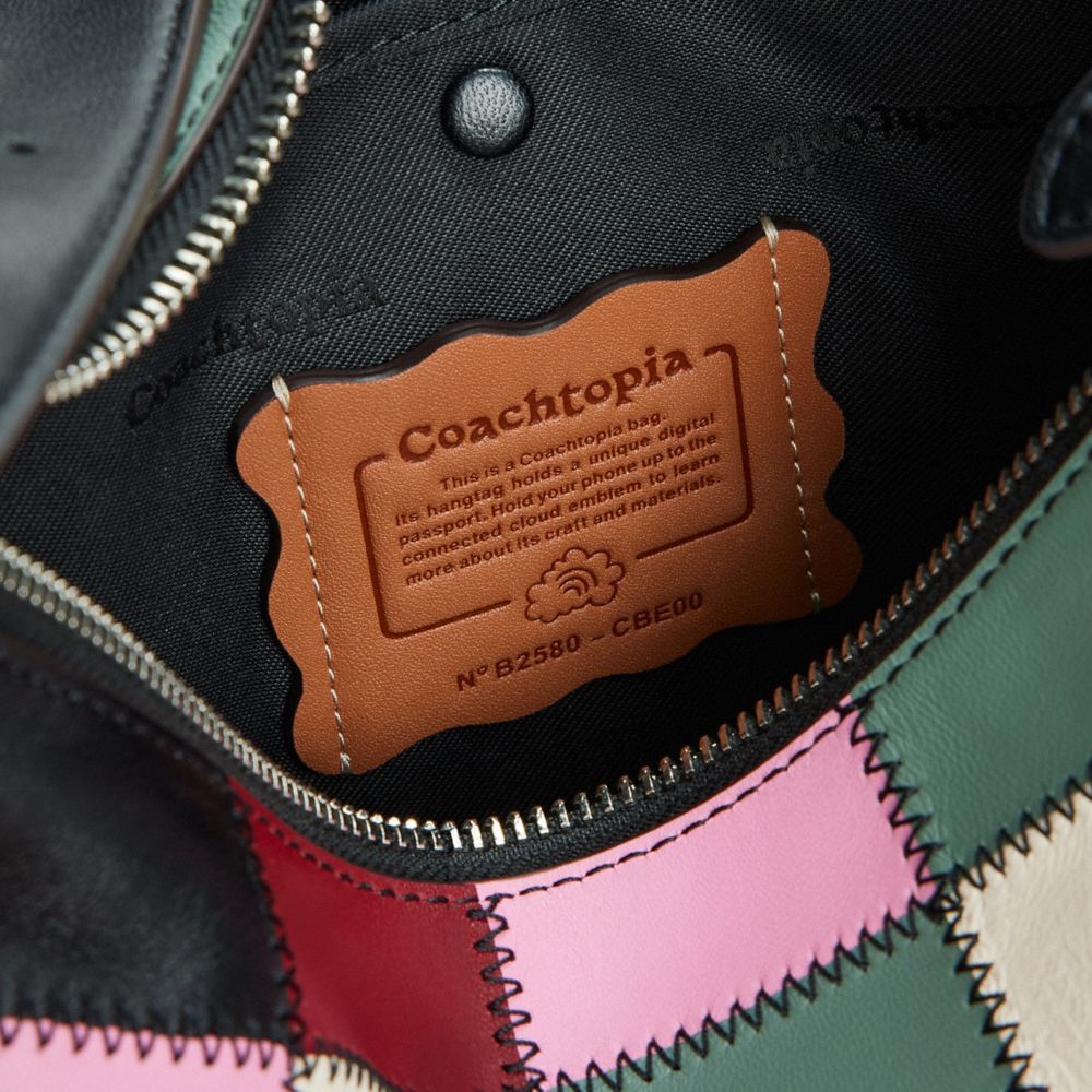COACH®,Alter/Ego Shoulder Bag In Checkerboard Upcrafted Leather,Recycled Polyester,Leather,Hobo,Embossed,Logo,Word Embelli...,,Closer View