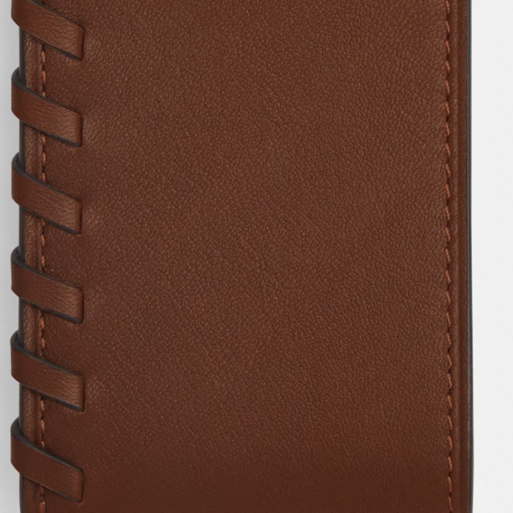 COACH®,Luggage Tag With Whipstitch,Brown,Closer View