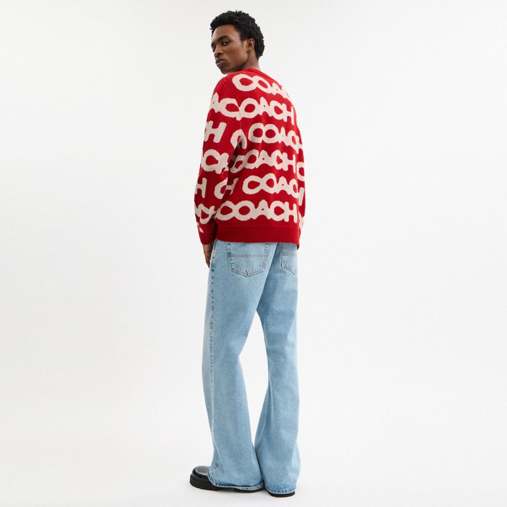 COACH®,Coach Allover Crewneck Sweater,,Scale View