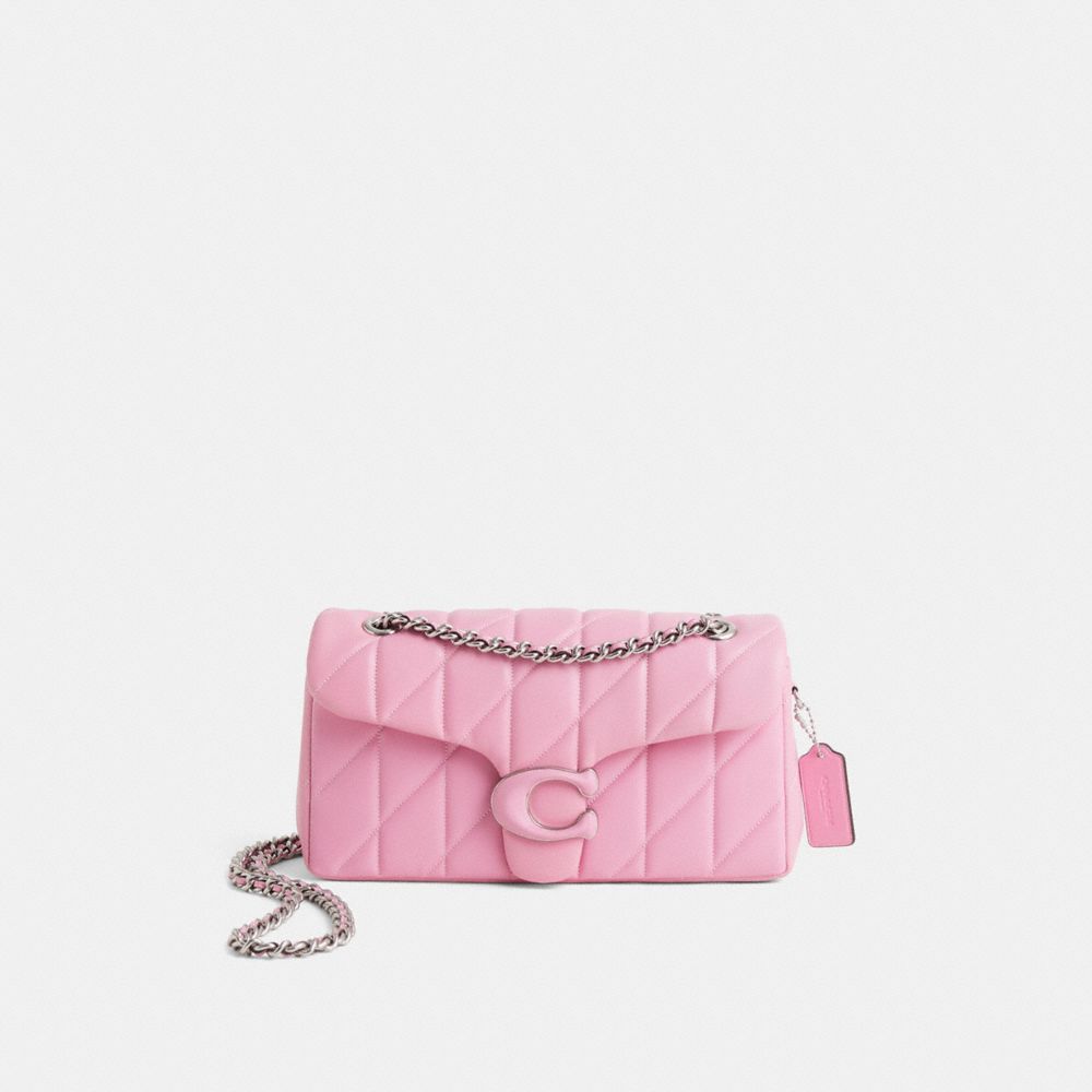 COACH®,Restored Tabby Shoulder Bag 26 With Quilting,Shoulder Bag,Metal,Engraved Detail,Logo,Sustainable,Silver Metal,Day P...,,Front View