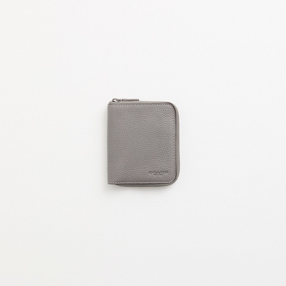 Coach Restored Small Zip Around Wallet In Heather Grey
