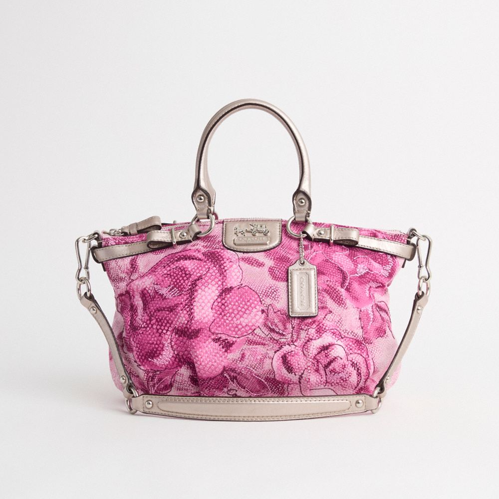 Coach Restored Sophia Satchel In Silver/pink Multicolor