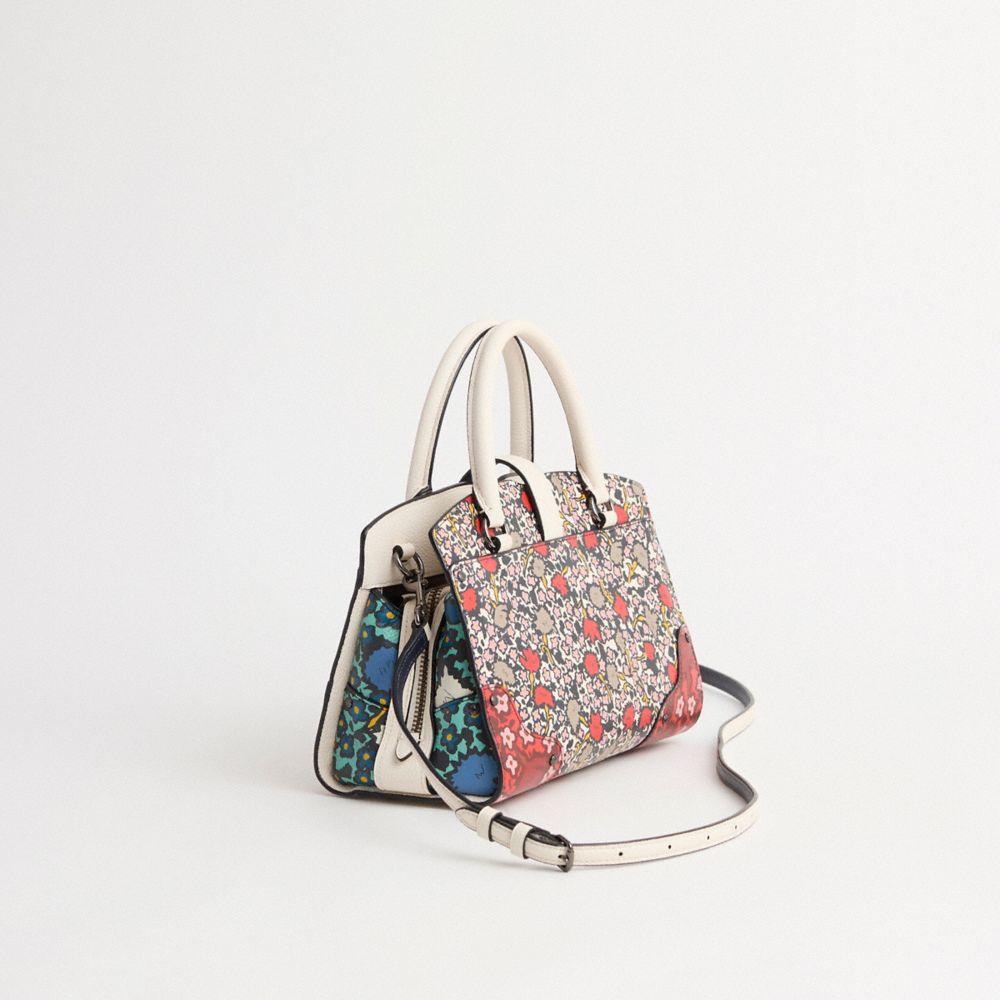 COACH®,Restored Mercer Satchel 24 With Multi Floral Print,,Angle View