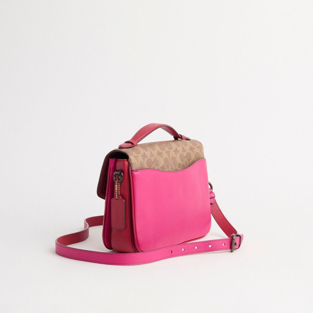 COACH®,Restored Cassie Crossbody With Signature Canvas Blocking,,Angle View