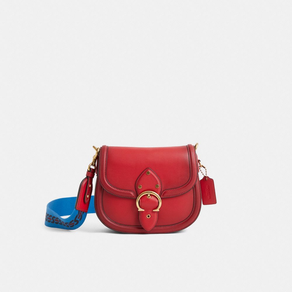 COACH®,Restored Beat Saddle Bag,Leather,Saddle Bag,Pendant,Studded,Sustainable,Day Party,,Front View