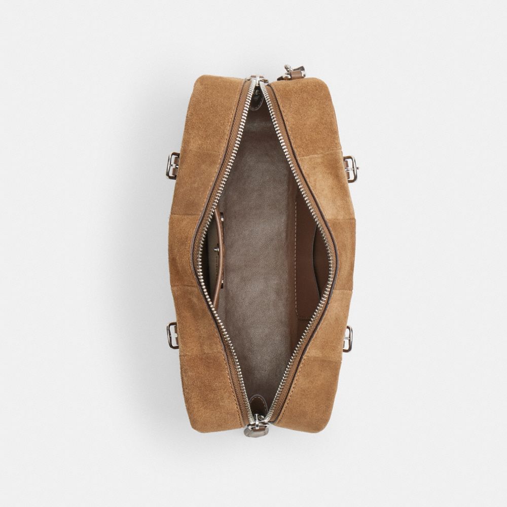 COACH®,Alter/Ego Satchel Bag In Checkerboard Upcrafted Leather,,Inside View,Top View